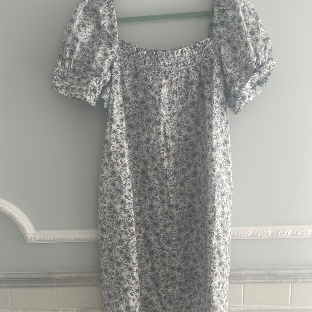 J Crew Floral Blue Dress